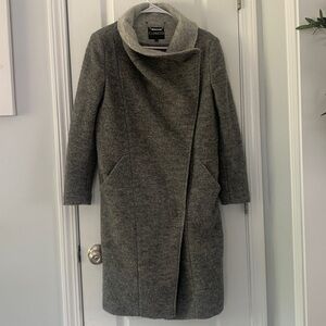 express funnel neck cocoon coat‎